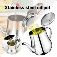 Stainless Steel Oil Strainer Pot Container Jug Storage with filter Cooking Oil Pot
